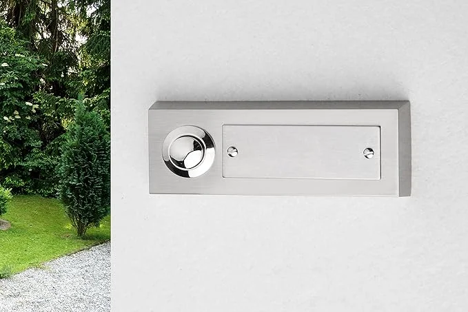 Brass bell push with nameplate - HBS25 - Hbs00025 - HBS00025
