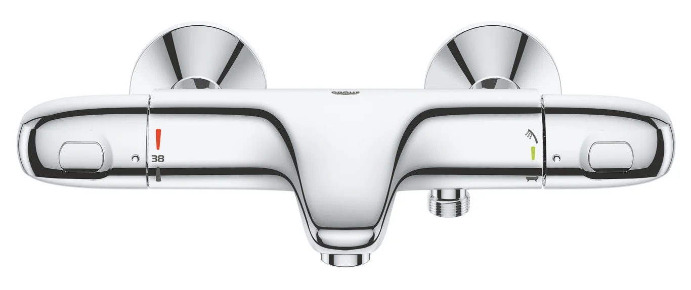 Grohe thermostatische badmengkraan 150mm met S-koppelingen en rozetten - HBS45 - Hbs00045 1 - HBS00045