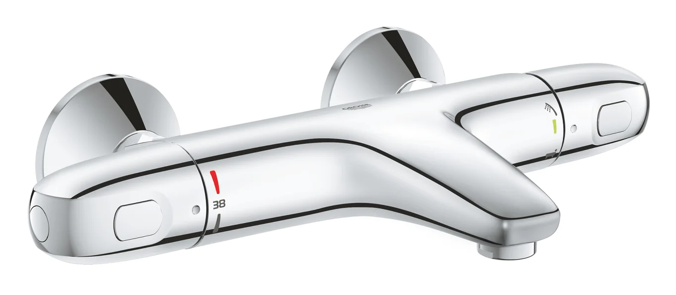 Grohe thermostatische badmengkraan 150mm met S-koppelingen en rozetten - HBS45 - Hbs00045 - HBS00045