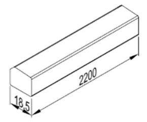 Door sealing profile for frame profile bottom/inside - center seal 2200mm - HBS72 - Hbs00072 - HBS00072