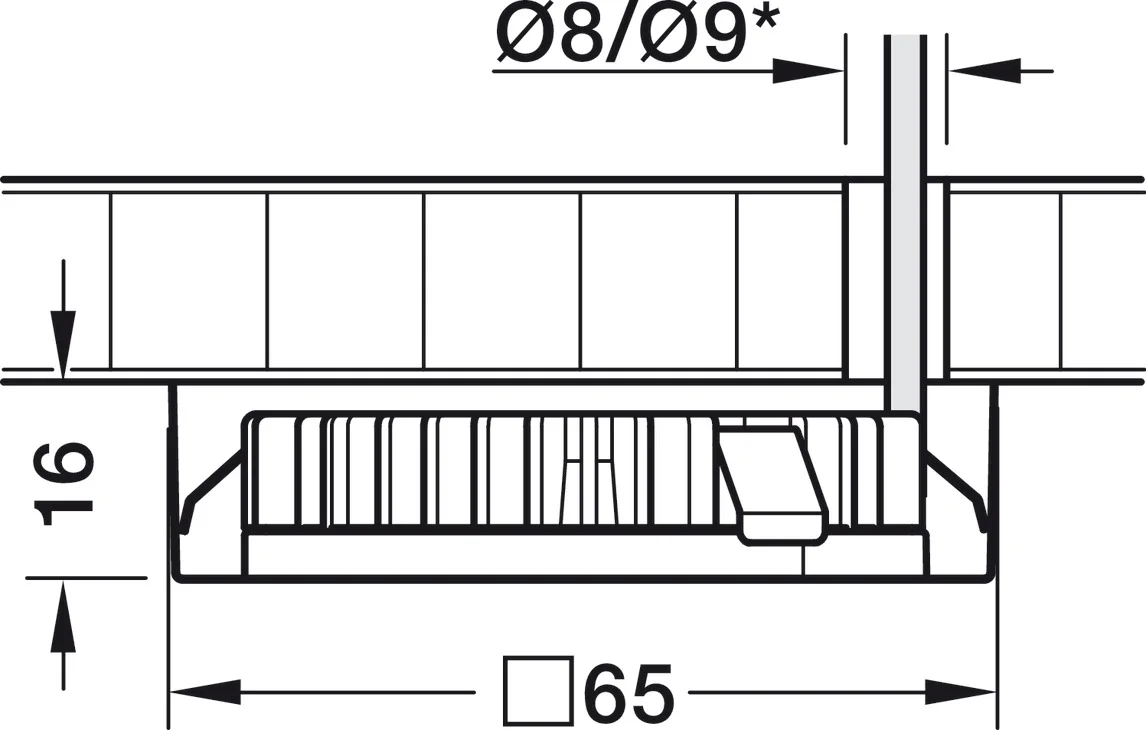 Surface-mounted housing, square, silver-coloured, for the surface-mounted under-cabinet lighting lamp module - HBS79 - Hbs00079 4 - HBS00079