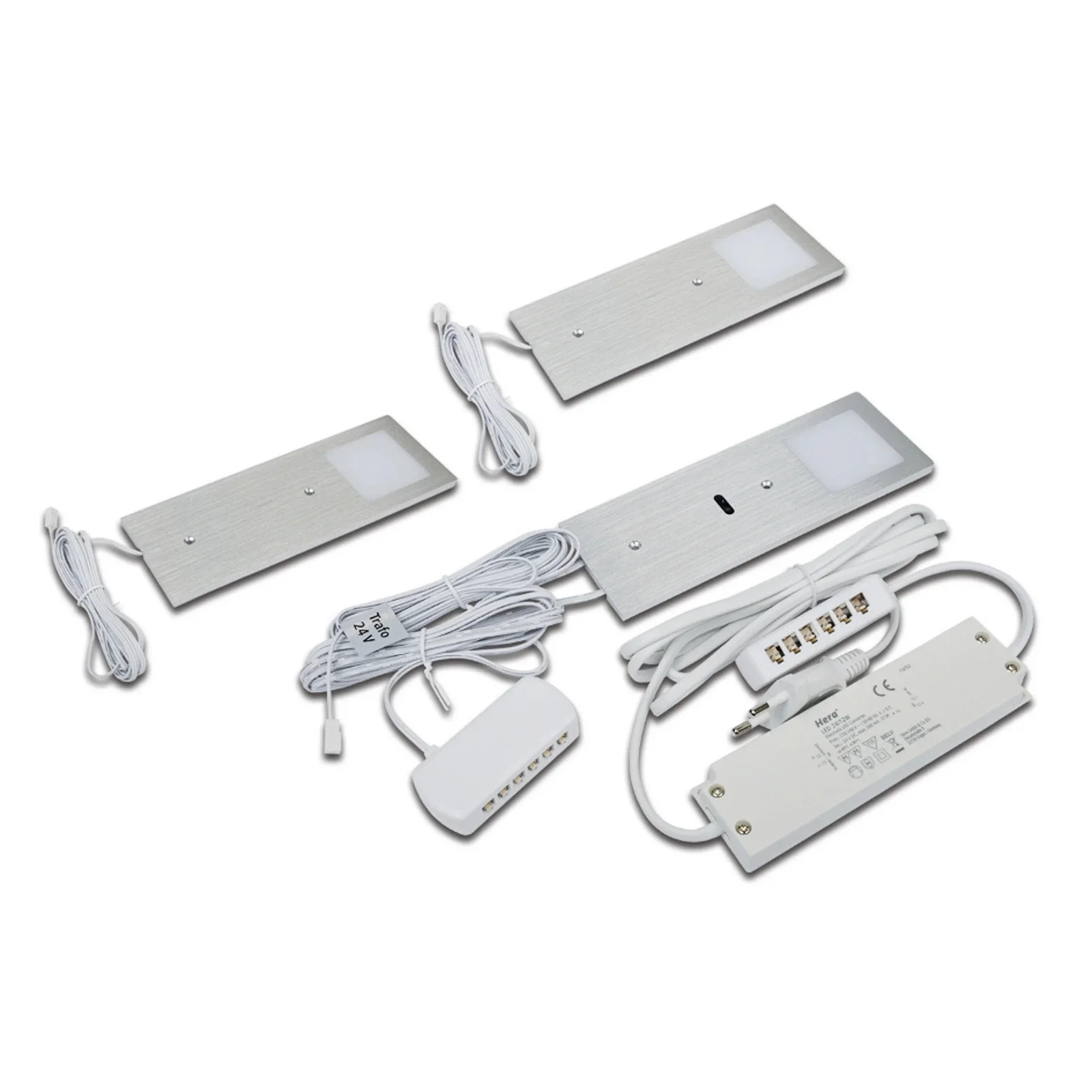 Onderbouw verlichting 3000K aluminium Set van 3 met touch bediening Dimbaar - HBS137 - Hbs00137 - HBS00137