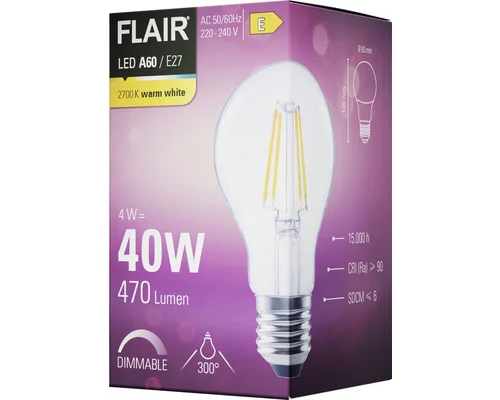 LED lamp E27/4W A60 warmwit helder - HBS152 - Hbs00152 4 - HBS00152